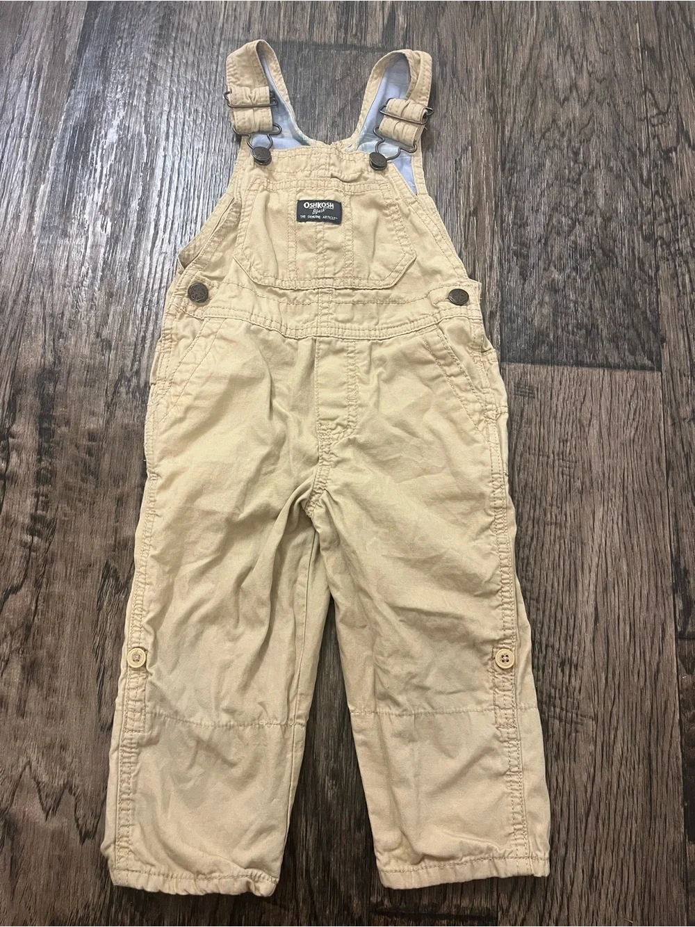 OshKosh B'gosh Light Tan Canvas Kids Overalls